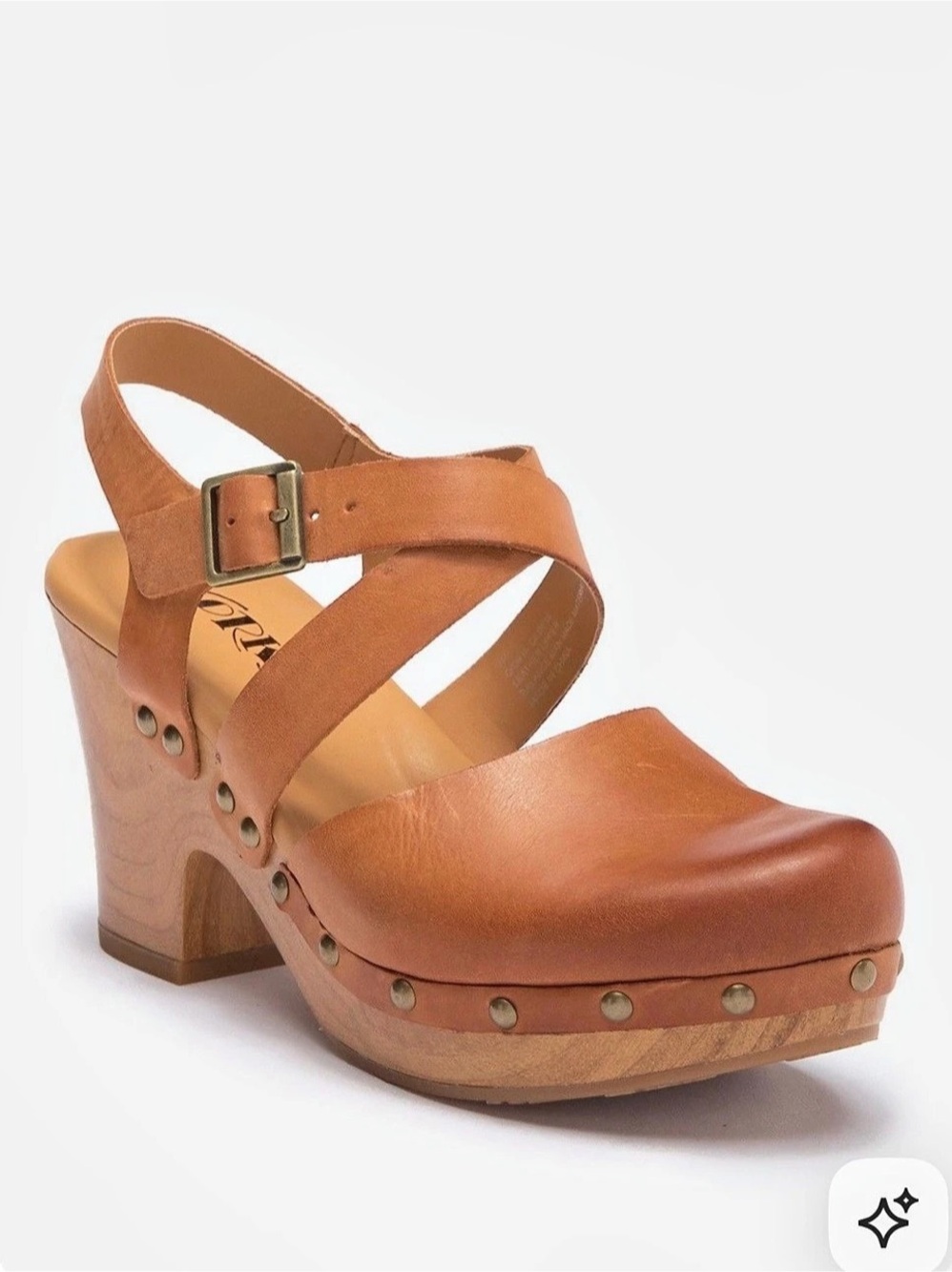 KORKS Camel Colored Mary Jane Sling-back Criss Cross Clog Size 9.5